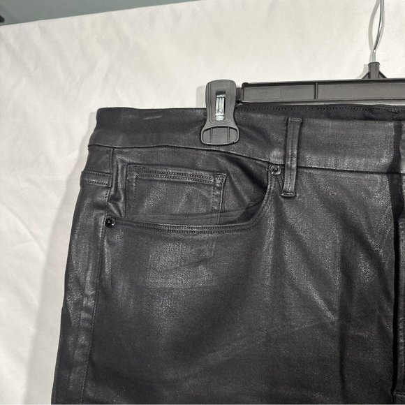 NEW $185 GOOD AMERICAN [‎ PLUS 24 ] Good Legs Coated Skinny Jeans in Black - Picture 7 of 16